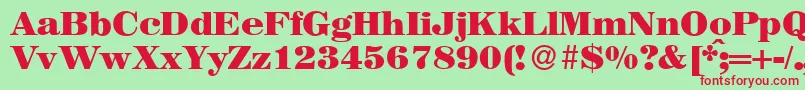 MagazineHeavyRegular Font – Red Fonts on Green Background