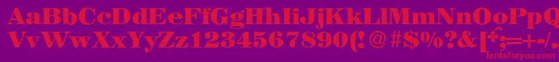 Police MagazineHeavyRegular – polices rouges sur fond violet