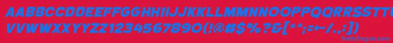 CryptcreepbbHeavyital Font – Blue Fonts on Red Background