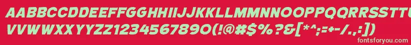 フォントCryptcreepbbHeavyital – 赤い背景に緑の文字