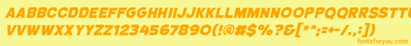 CryptcreepbbHeavyital Font – Orange Fonts on Yellow Background