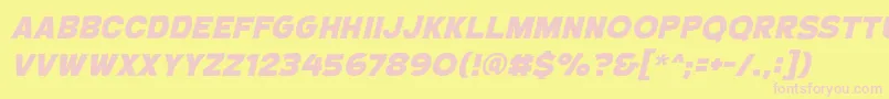 CryptcreepbbHeavyital Font – Pink Fonts on Yellow Background