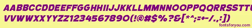 CryptcreepbbHeavyital Font – Purple Fonts on Yellow Background