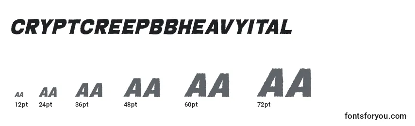 CryptcreepbbHeavyital (112795) Font Sizes