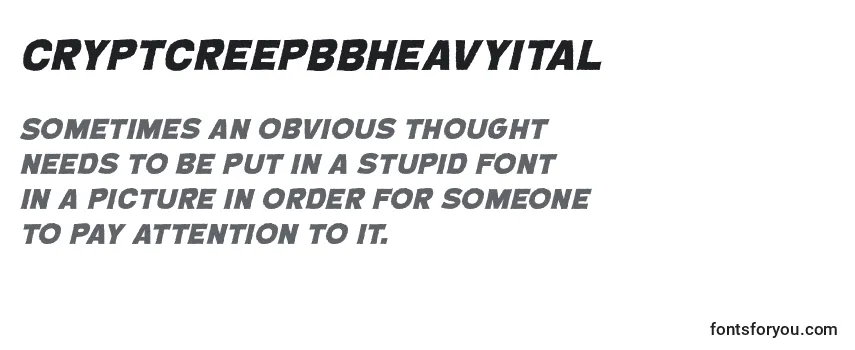 Review of the CryptcreepbbHeavyital (112795) Font
