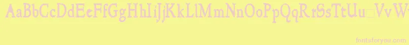 NewstylecondensedBold Font – Pink Fonts on Yellow Background