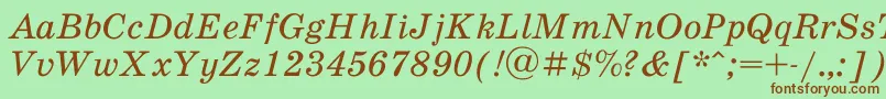 Scb56Ac-Schriftart – Braune Schriften auf grünem Hintergrund