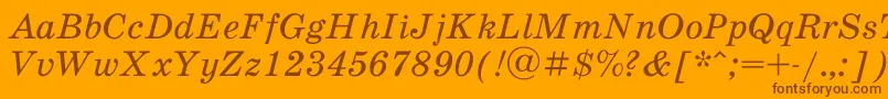 Scb56Ac Font – Brown Fonts on Orange Background