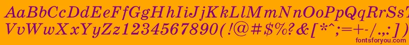 Scb56Ac-Schriftart – Violette Schriften auf orangefarbenem Hintergrund
