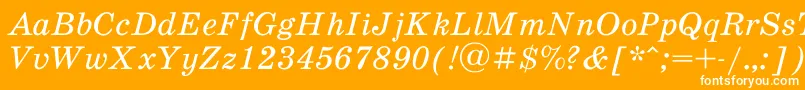 Scb56Ac-fontti – valkoiset fontit oranssilla taustalla