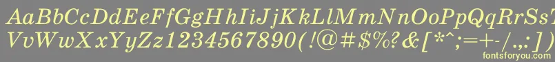 Scb56Ac-Schriftart – Gelbe Schriften auf grauem Hintergrund
