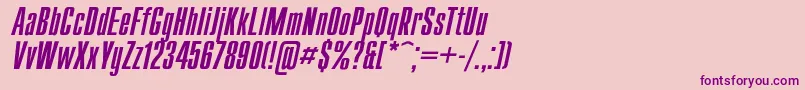 Fonte CompactItalic – fontes roxas em um fundo rosa
