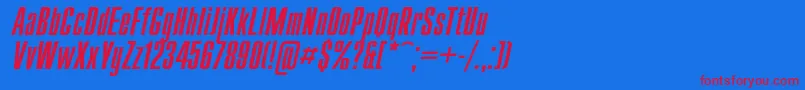 fuente CompactItalic – Fuentes Rojas Sobre Fondo Azul