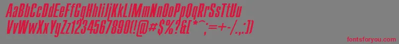 CompactItalic Font – Red Fonts on Gray Background