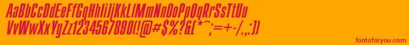 CompactItalic Font – Red Fonts on Orange Background