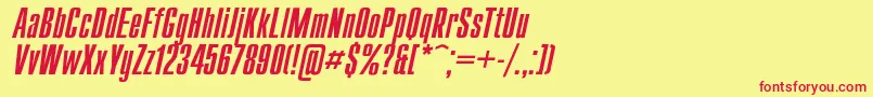 CompactItalic Font – Red Fonts on Yellow Background
