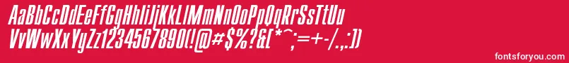 CompactItalic Font – White Fonts on Red Background