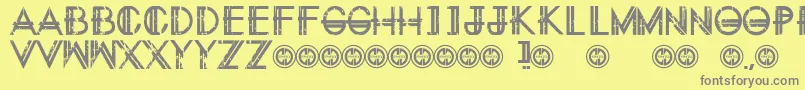 EternitytomorrowRegular-Schriftart – Graue Schriften auf gelbem Hintergrund