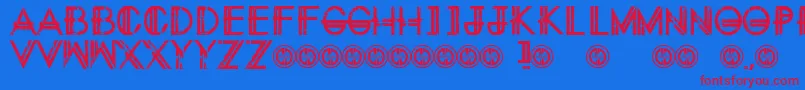 EternitytomorrowRegular Font – Red Fonts on Blue Background