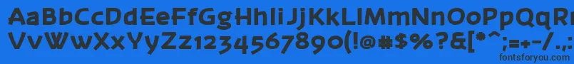 フォントBanksb26 – 黒い文字の青い背景