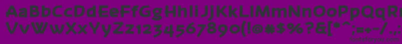 Banksb26-fontti – mustat fontit violetilla taustalla