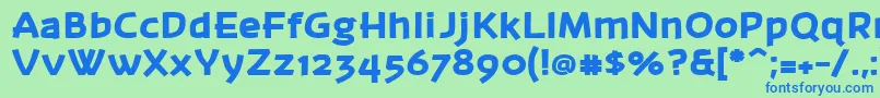 フォントBanksb26 – 青い文字は緑の背景です。