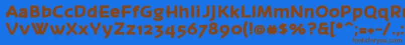 Banksb26 Font – Brown Fonts on Blue Background