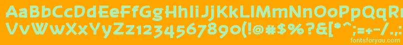 Banksb26 Font – Green Fonts on Orange Background