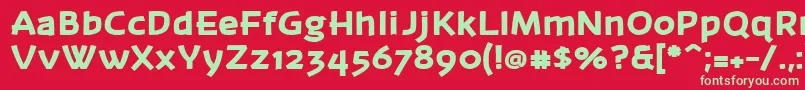 Banksb26 Font – Green Fonts on Red Background