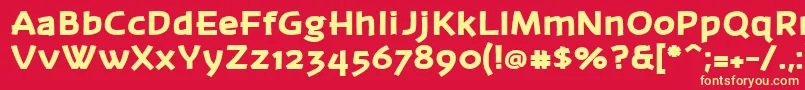 Banksb26 Font – Yellow Fonts on Red Background