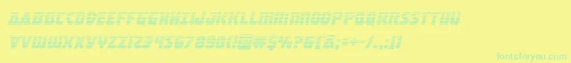 Masterbreakergradital-Schriftart – Grüne Schriften auf gelbem Hintergrund