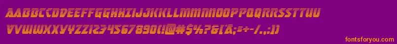 Masterbreakergradital-Schriftart – Orangefarbene Schriften auf violettem Hintergrund