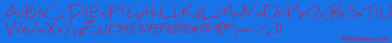 Bigmisterc Font – Red Fonts on Blue Background