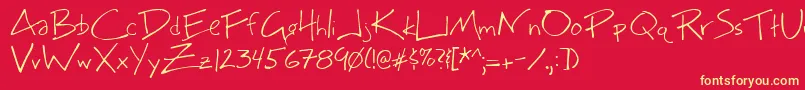 Bigmisterc Font – Yellow Fonts on Red Background