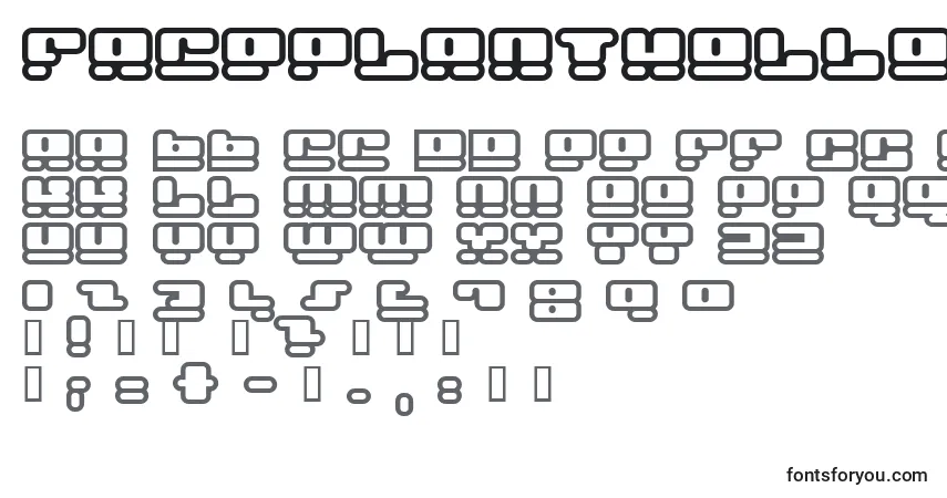 Шрифт FacePlantHollow2 – алфавит, цифры, специальные символы