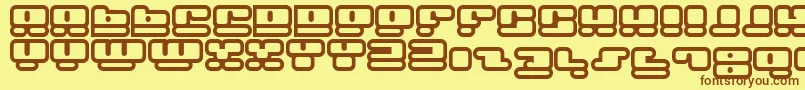 フォントFacePlantHollow2 – 茶色の文字が黄色の背景にあります。