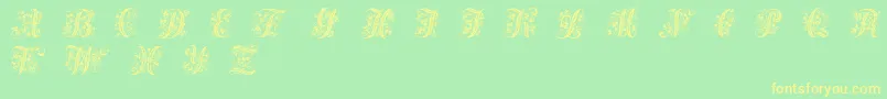 VictorianInitialsOne Font – Yellow Fonts on Green Background