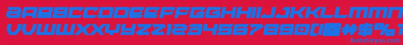 Laserwolfboldital Font – Blue Fonts on Red Background