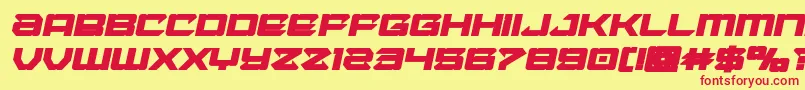Laserwolfboldital Font – Red Fonts on Yellow Background