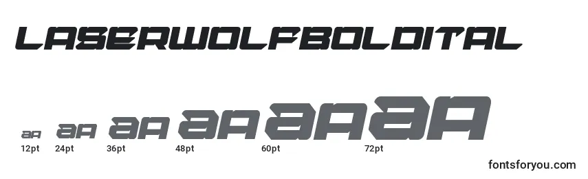 Größen der Schriftart Laserwolfboldital