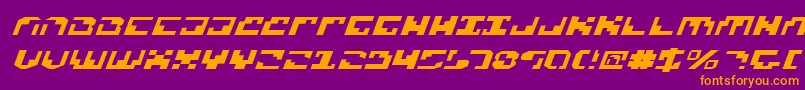 Czcionka XenophobiaExpital – pomarańczowe czcionki na fioletowym tle