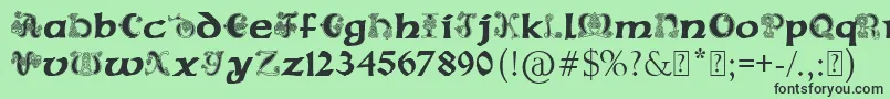 Fonte PaulsCelticFont2 – fontes pretas em um fundo verde