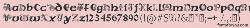 フォントPaulsCelticFont2 – ピンクの背景に黒い文字