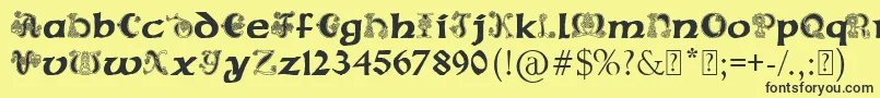 PaulsCelticFont2 Font – Black Fonts on Yellow Background