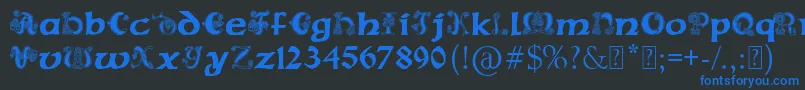 PaulsCelticFont2 Font – Blue Fonts on Black Background