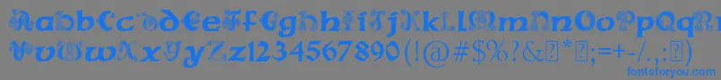 PaulsCelticFont2 Font – Blue Fonts on Gray Background