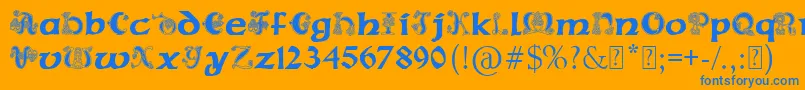 PaulsCelticFont2 Font – Blue Fonts on Orange Background