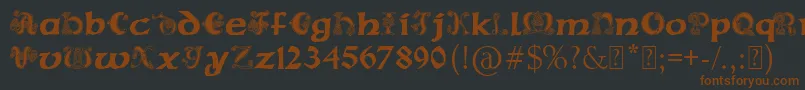 Шрифт PaulsCelticFont2 – коричневые шрифты на чёрном фоне
