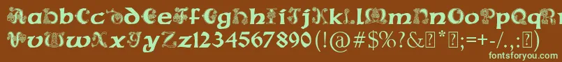 PaulsCelticFont2 Font – Green Fonts on Brown Background