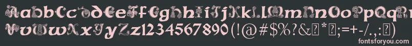 フォントPaulsCelticFont2 – 黒い背景にピンクのフォント